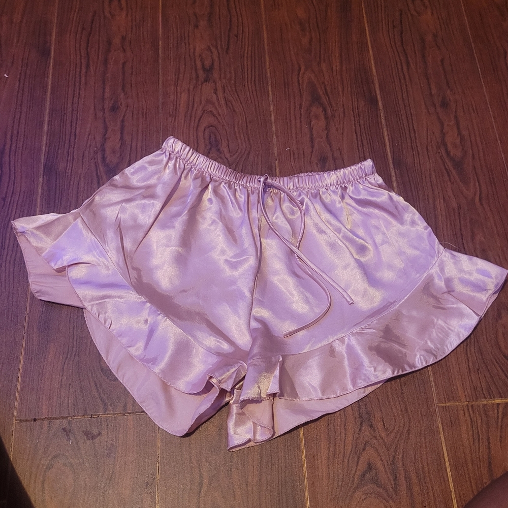 Pink pajama shorts